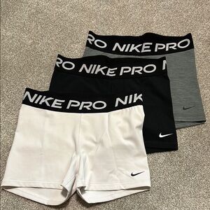 COPY - Nike Pro Women's Shorts Trio - Black, White, Gray